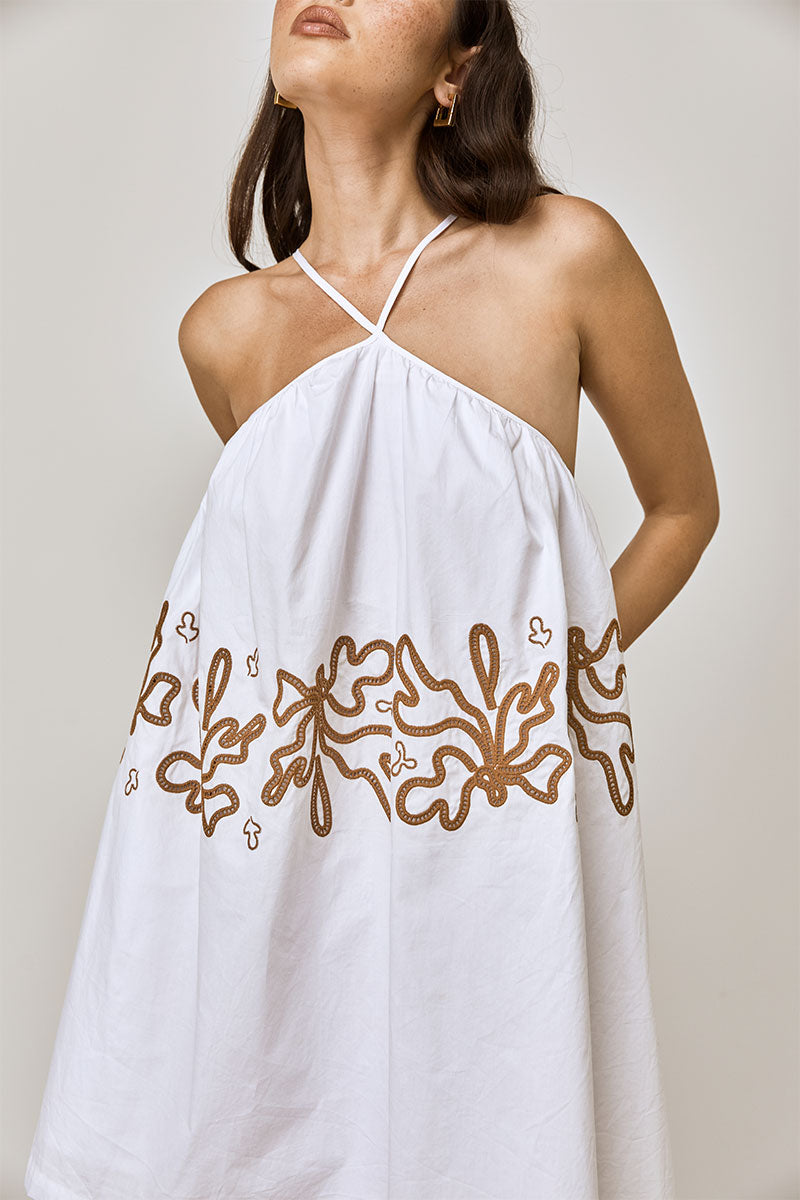 Mon Renn women's Clothing Sydney Mystique Mini Dress White