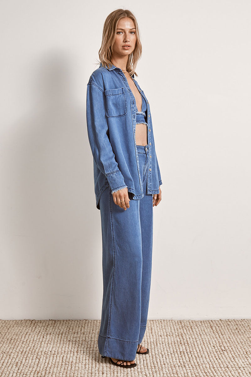 Mon Renn women's Clothing Sydney Odyssey Shirt Denim