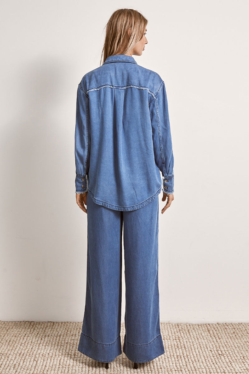 Mon Renn women's Clothing Sydney Odyssey Shirt Denim