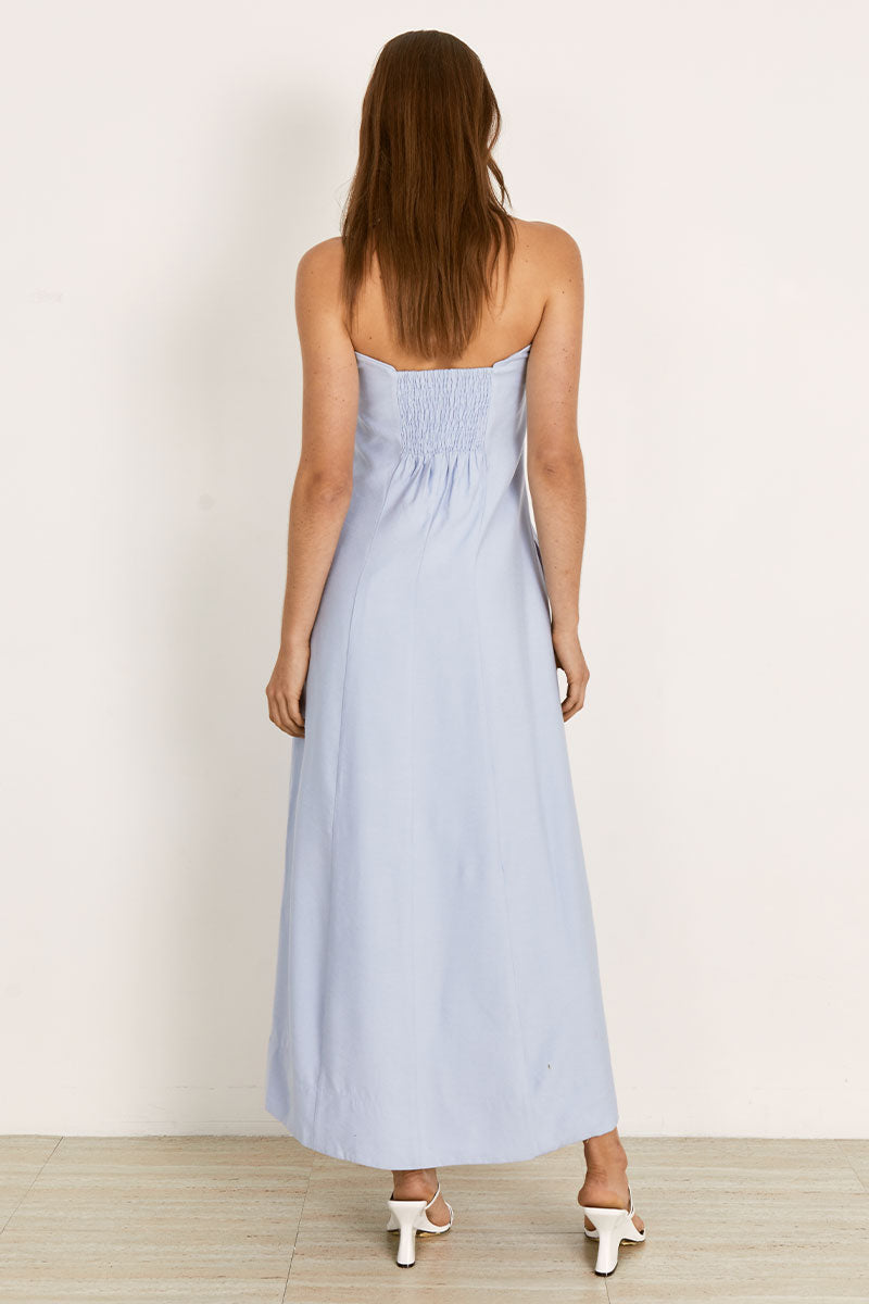 Mon Renn women's Clothing Sydney Oyster Midi Dress Blue