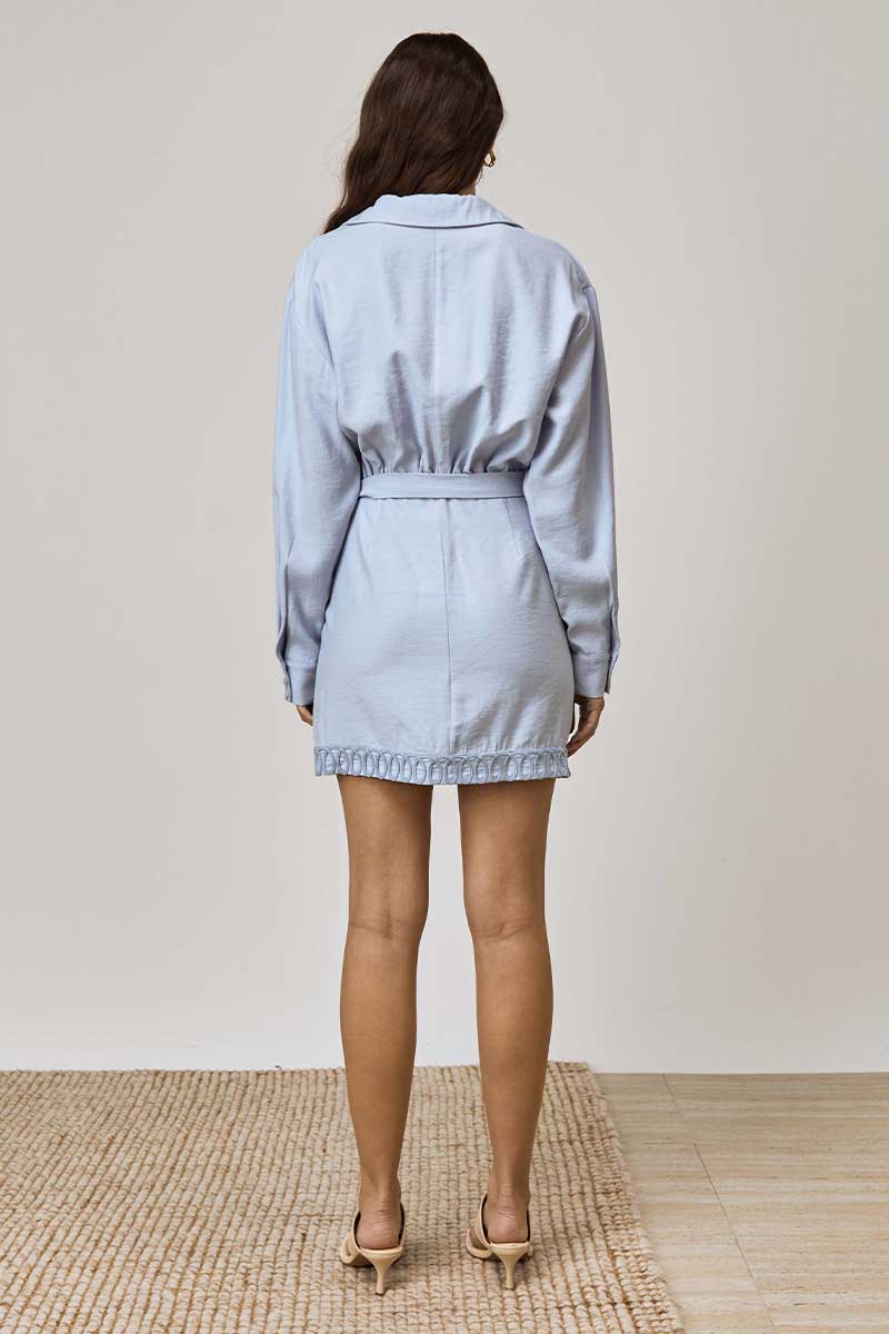 SENTIMENT MINI DRESS - BABY BLUE