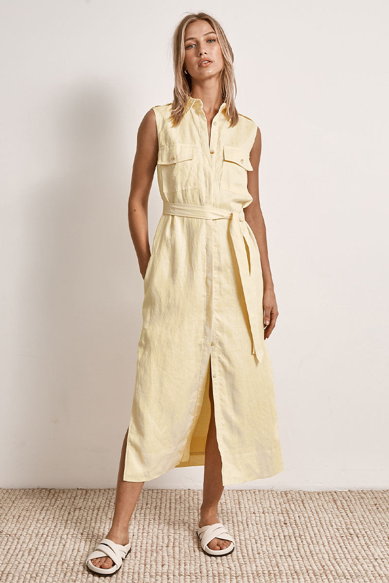 Mon Renn women's Clothing Sydney Solar Midi Dress Yellow