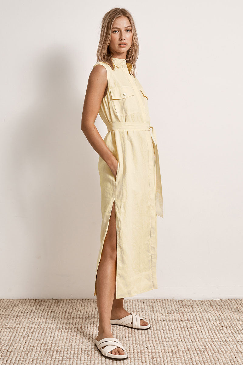 Mon Renn women's Clothing Sydney Solar Midi Dress Yellow