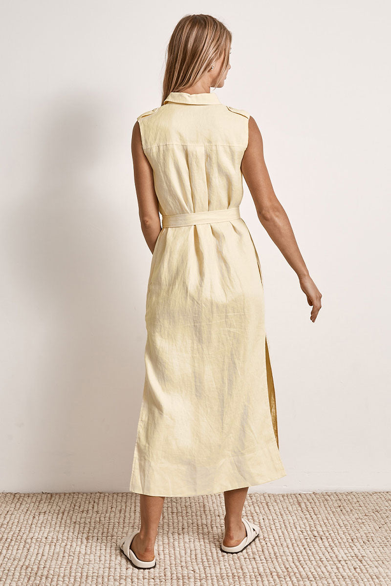 Mon Renn women's Clothing Sydney Solar Midi Dress Yellow