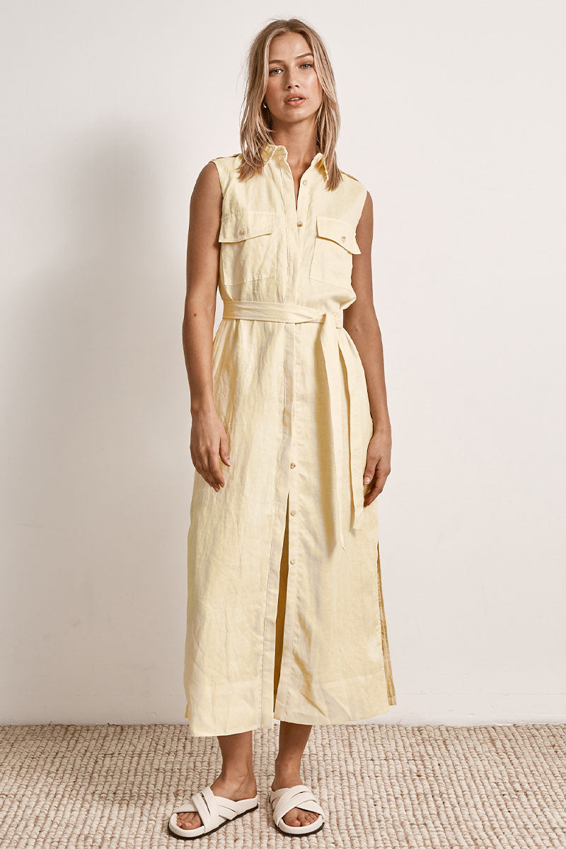 Mon Renn women's Clothing Sydney Solar Midi Dress Yellow