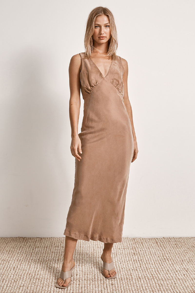 Mocha shop midi dress