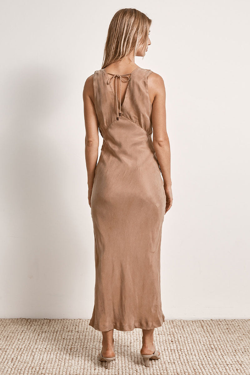 Mon Renn women's Clothing Sydney Sorrento Midi Dress brown