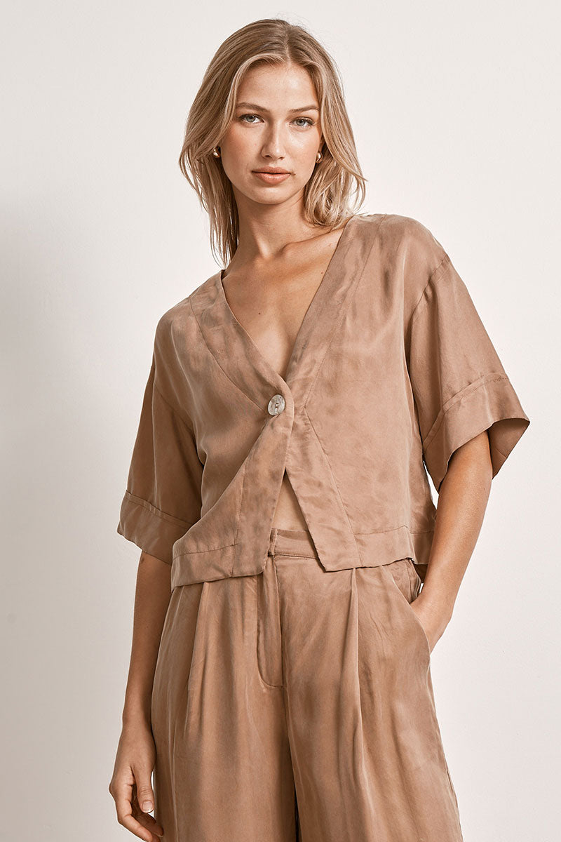 Mon Renn women's Clothing Sydney Sorrento Top Brown