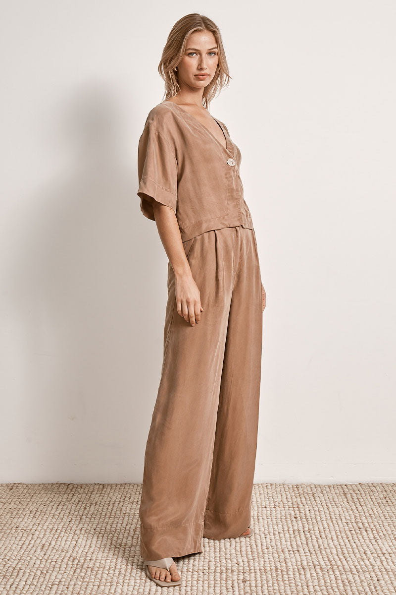 Mon Renn women's Clothing Sydney Sorrento Top Brown