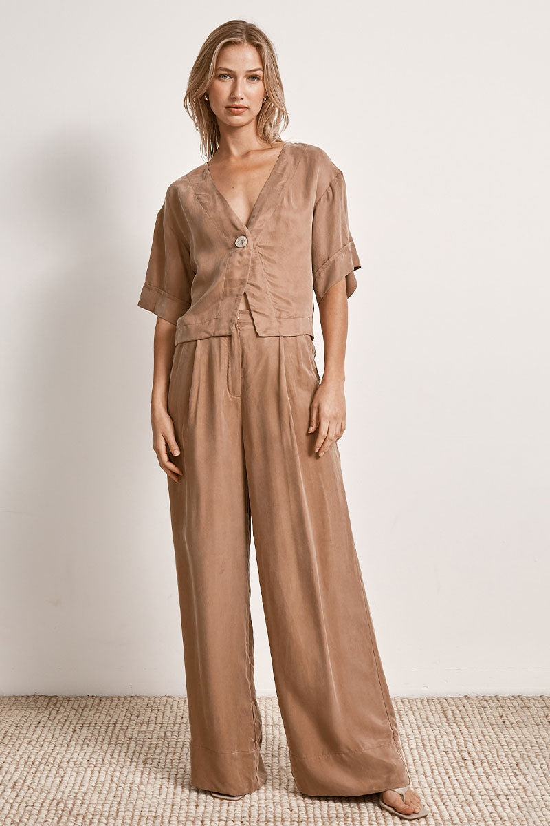 Mon Renn women's Clothing Sydney Sorrento Top Brown