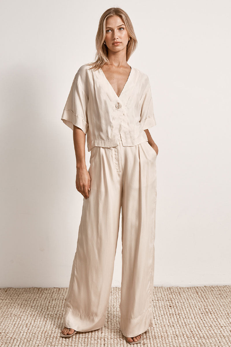 Mon Renn women's Clothing Sydney Sorrento Pant white
