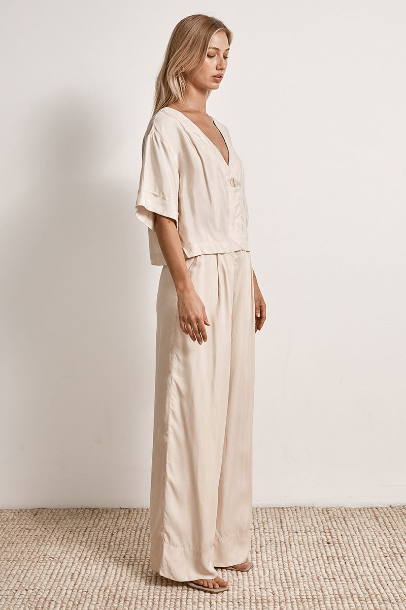 Mon Renn women's Clothing Sydney Sorrento Pant white