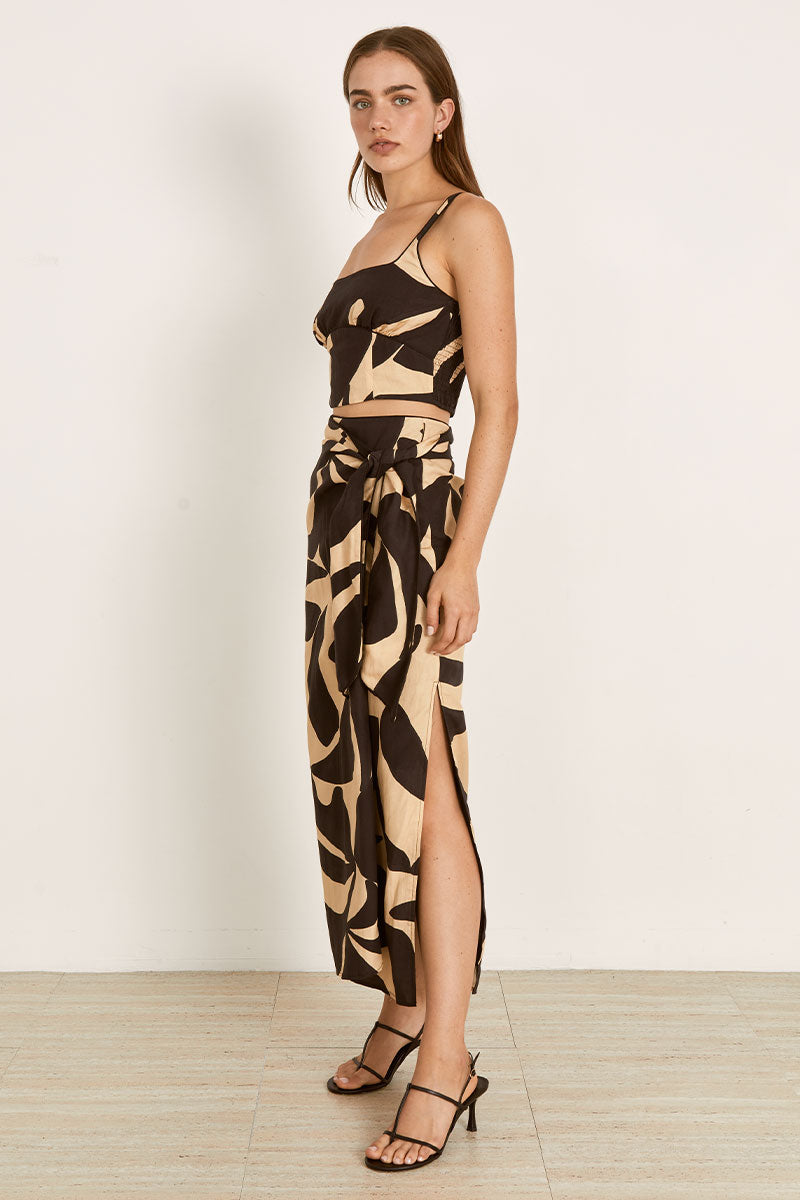 Mon Renn women's Clothing Sydney Surreal Wrap Skirt Black