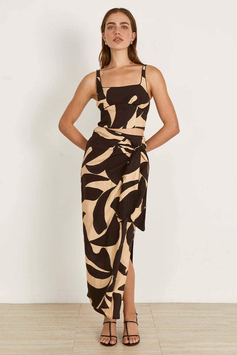 Mon Renn women's Clothing Sydney Surreal Crop Black