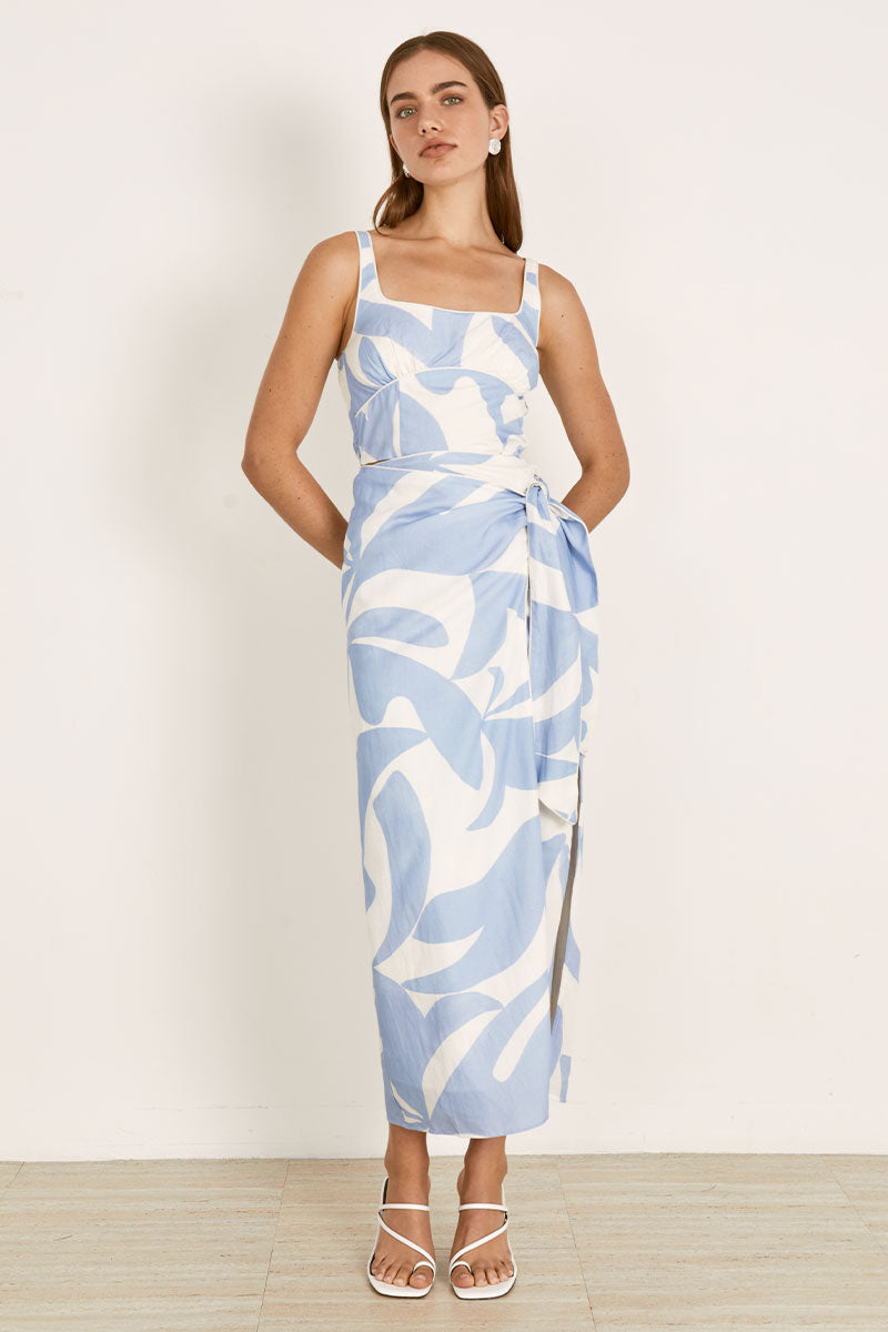 Mon Renn women's Clothing Sydney Surreal Crop Blue