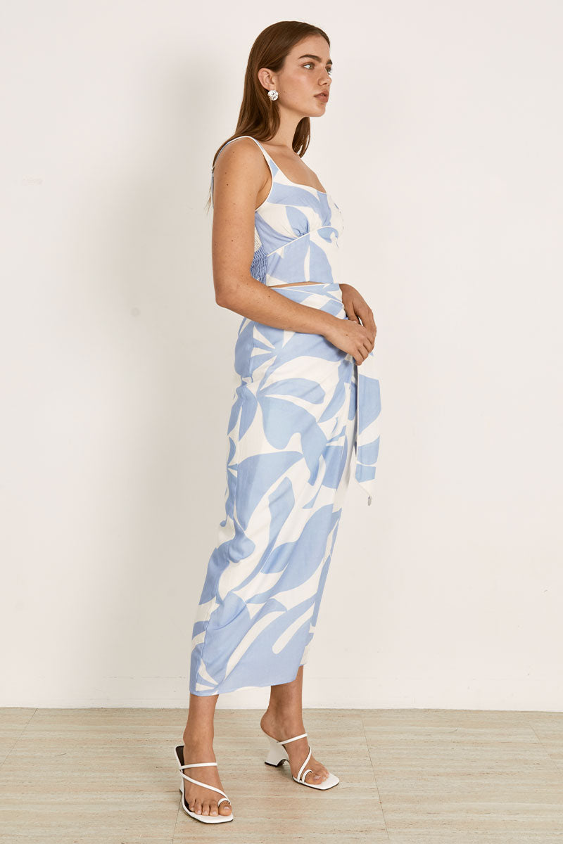 Mon Renn women's Clothing Sydney Surreal Crop Blue