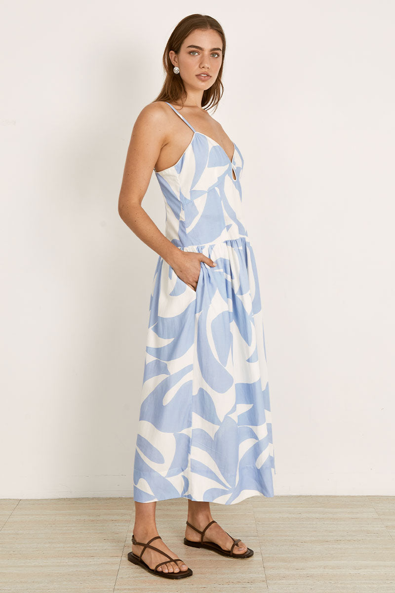SURREAL MIDI DRESS - SURREAL BLUE
