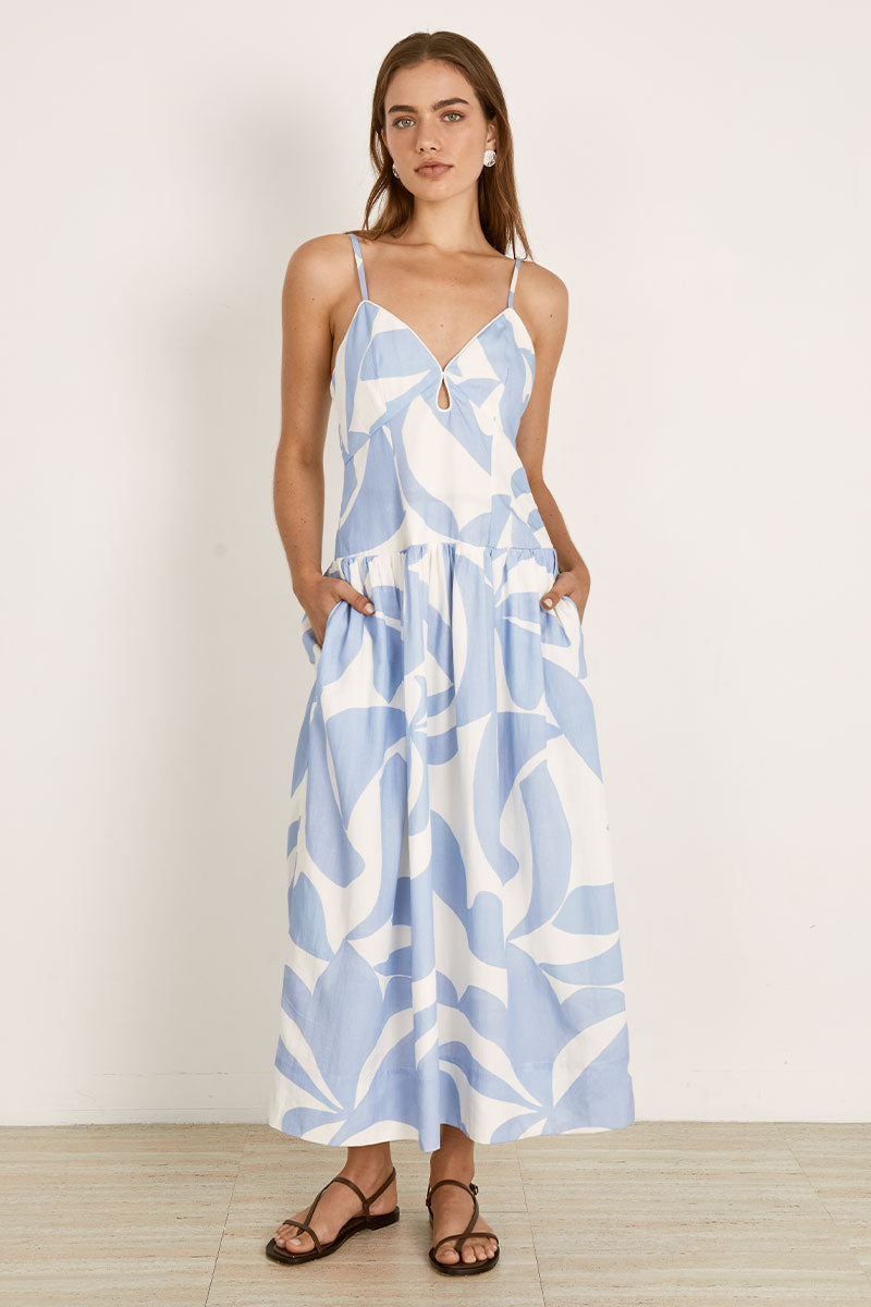 SURREAL MIDI DRESS - SURREAL BLUE