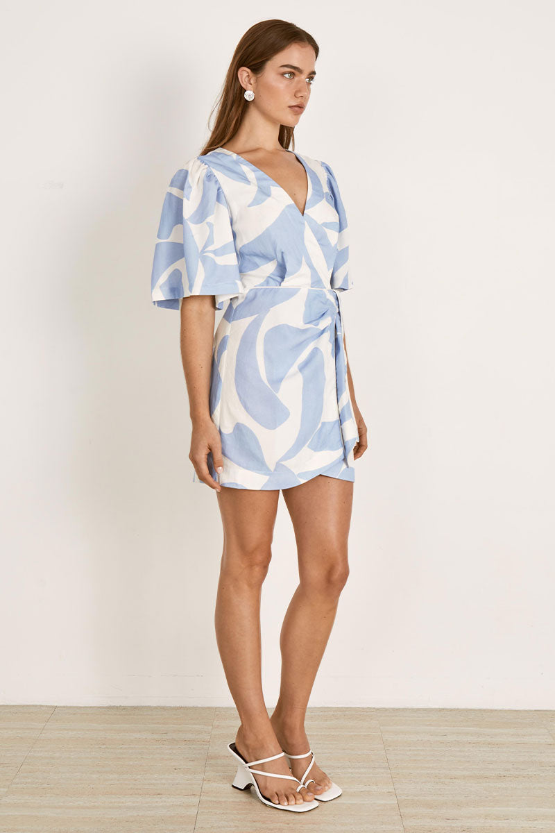 Mon Renn women's Clothing Sydney Surreal Mini Dress Blue
