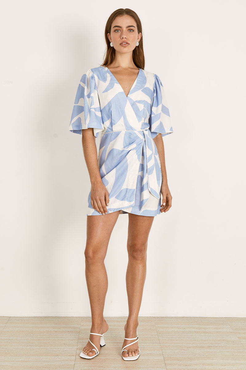 Mon Renn women's Clothing Sydney Surreal Mini Dress Blue