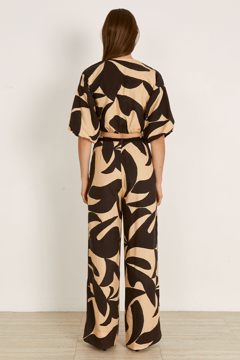 Mon Renn women's Clothing Sydney Surreal Top Black Print