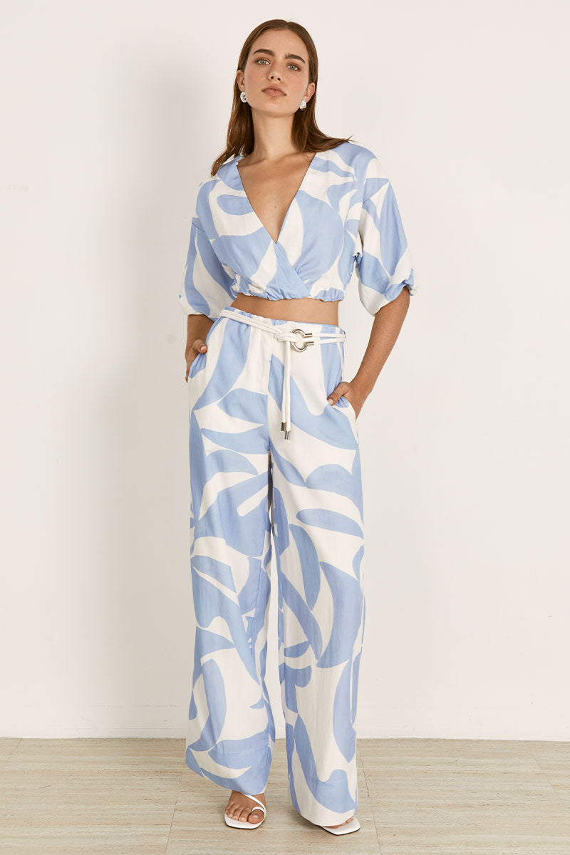 Mon Renn women's Clothing Sydney Surreal Pant Blue