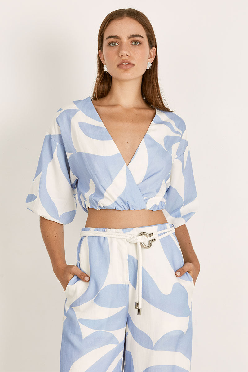Mon Renn women's Clothing Sydney Surreal Pant Blue