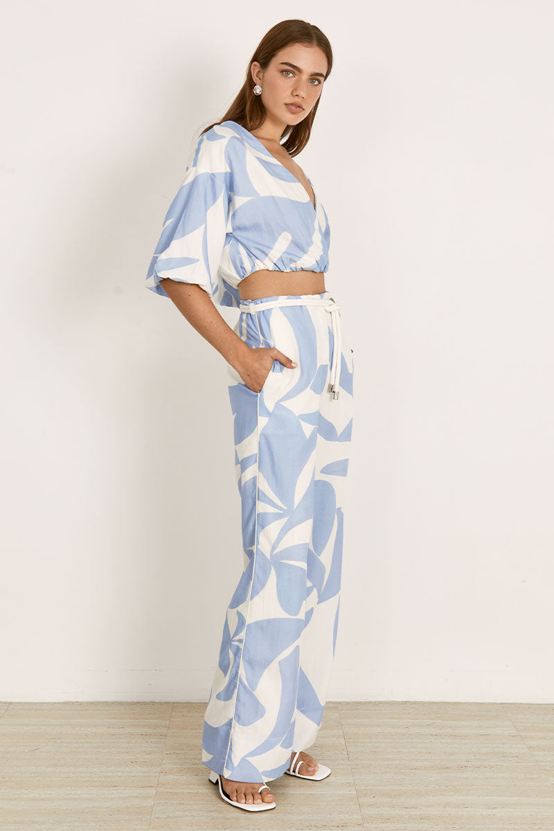 Mon Renn women's Clothing Sydney Surreal Pant Blue