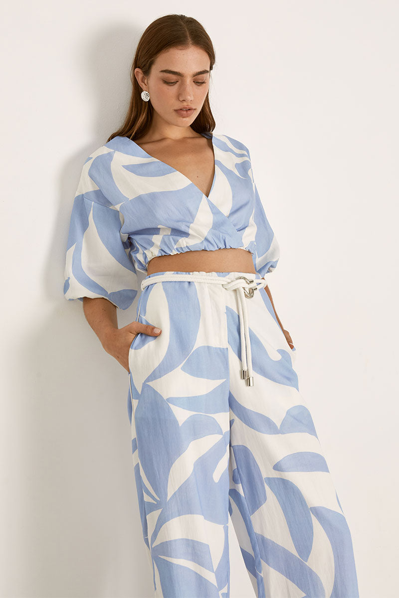 Mon Renn women's Clothing Sydney Surreal Pant Blue