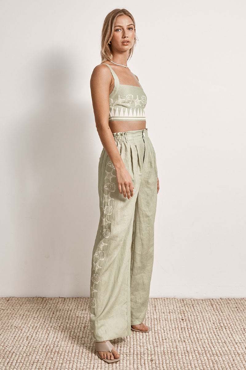 Mon Renn women's Clothing Sydney Swell Pant Green