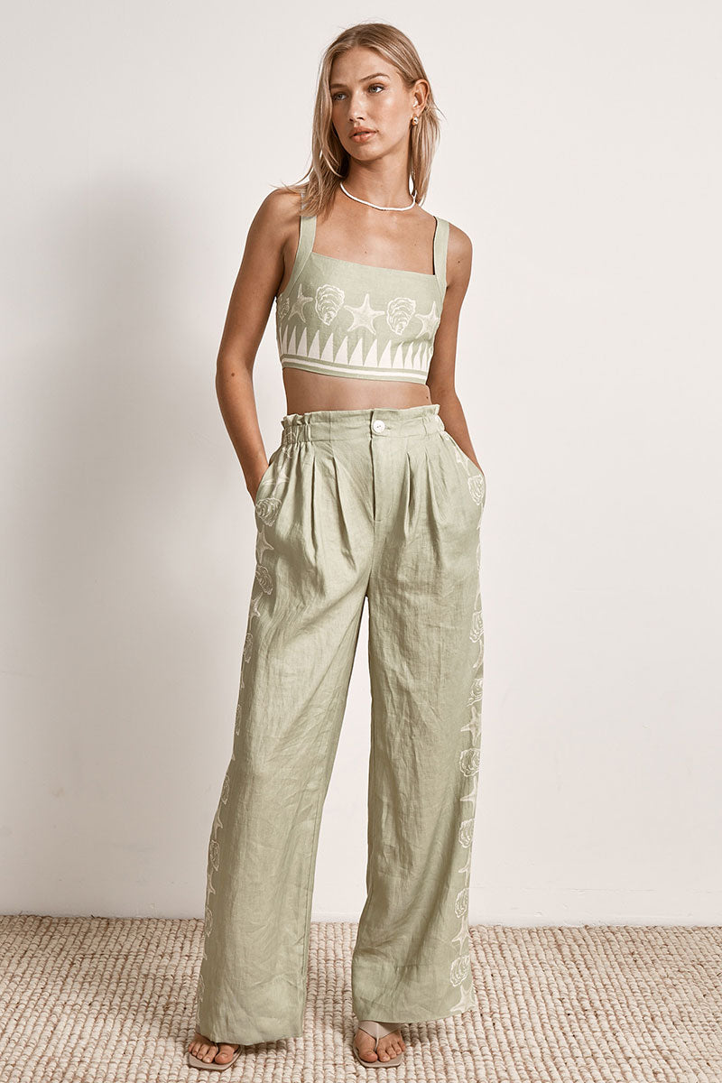 Mon Renn women's Clothing Sydney Swell Pant Green