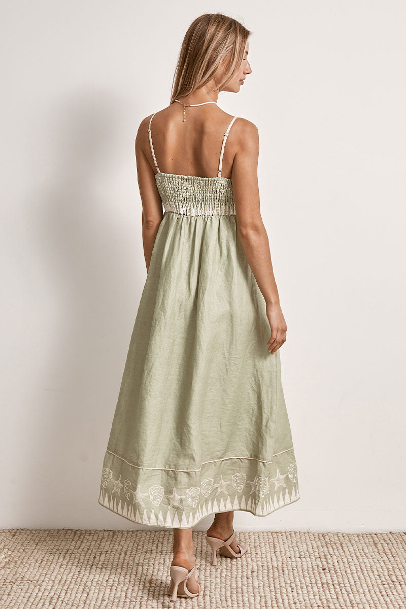 Mon Renn women's Clothing Sydney Swell Midi Dress Green