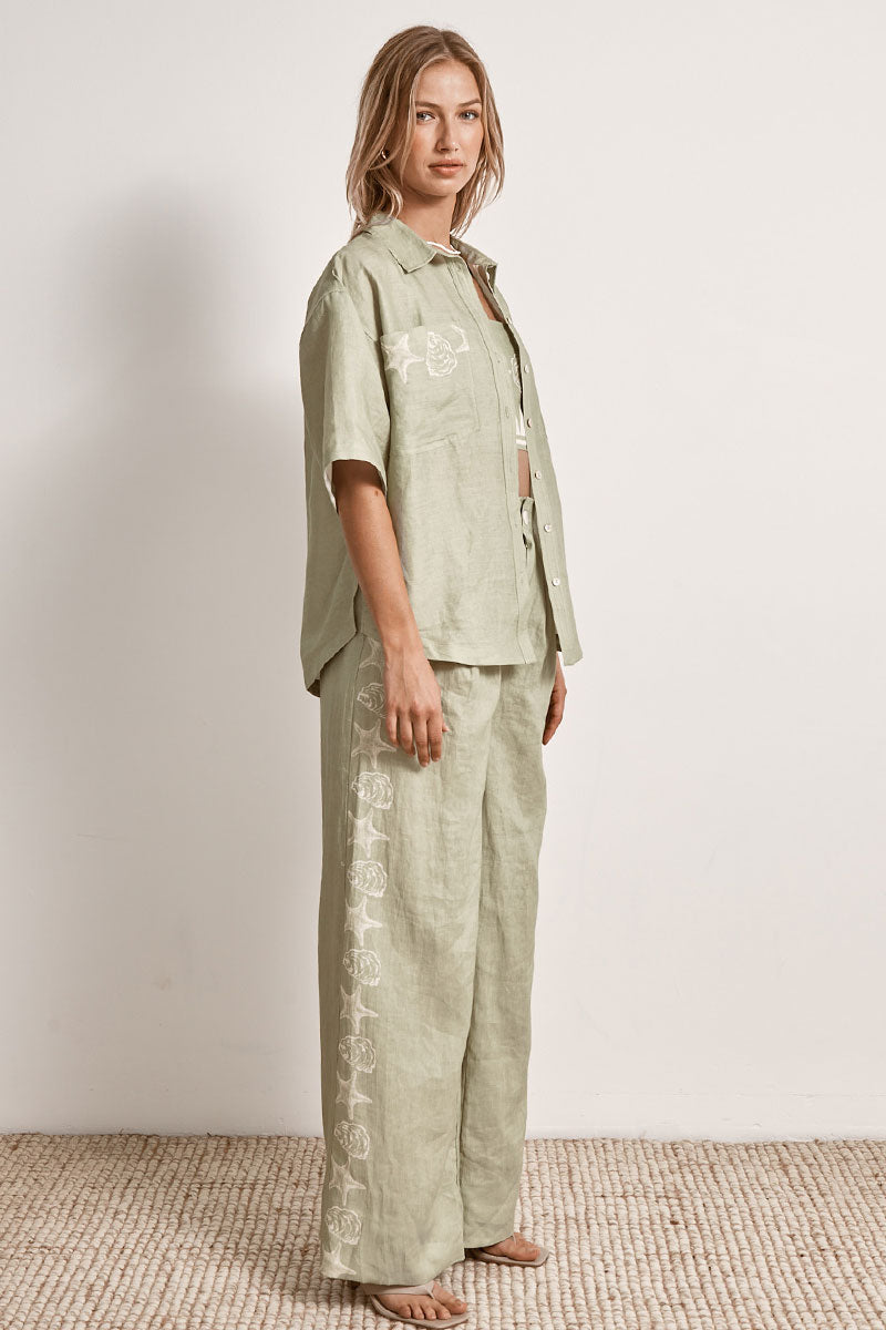 Mon Renn women's Clothing Sydney Swell Shirt Green