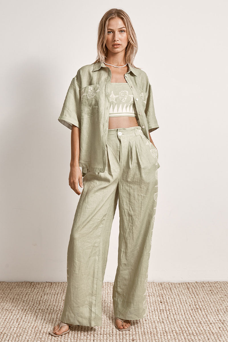 Mon Renn women's Clothing Sydney Swell Shirt Green