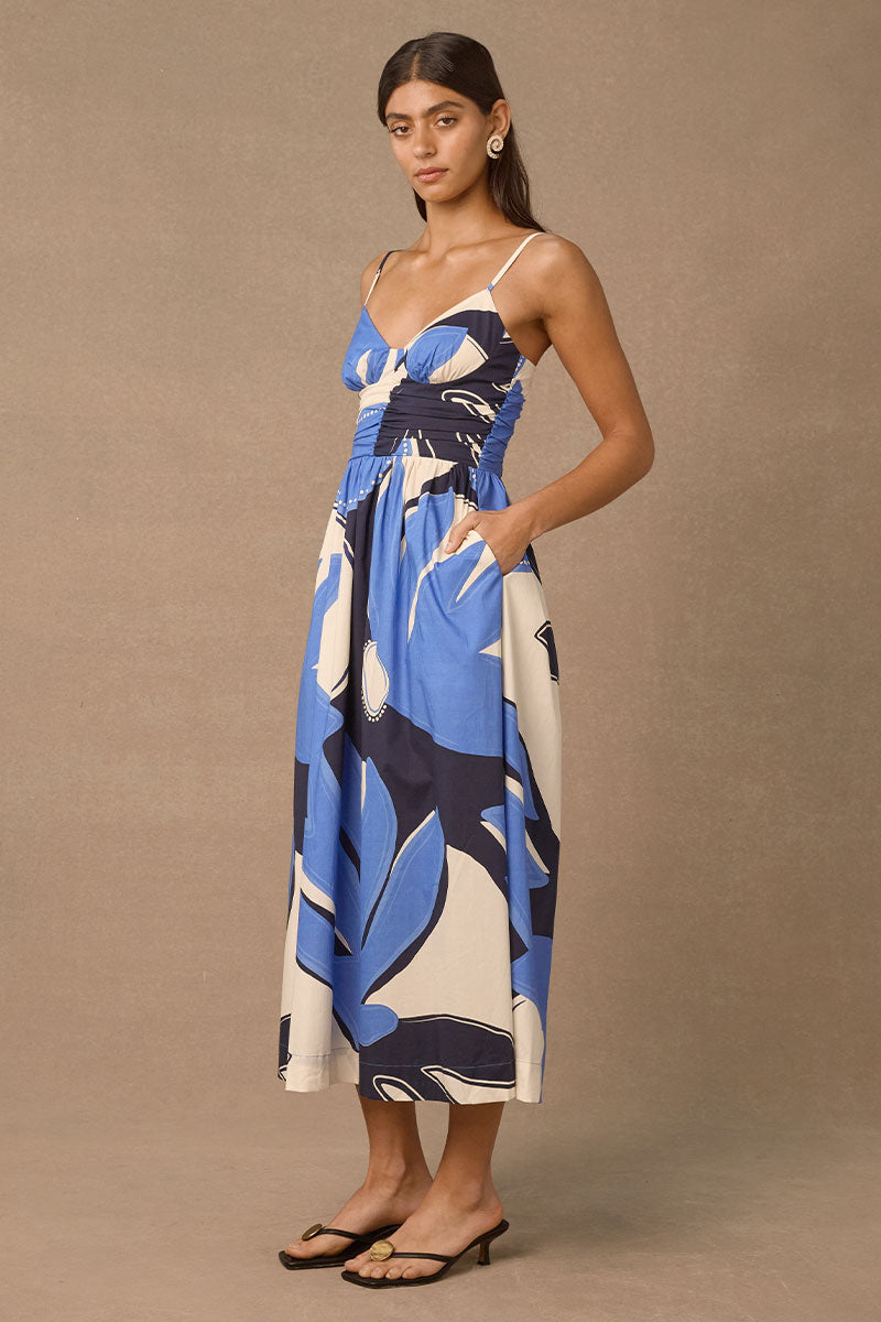 TWILIGHT PALMS MIDI DRESS
