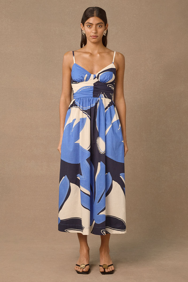 TWILIGHT PALMS MIDI DRESS