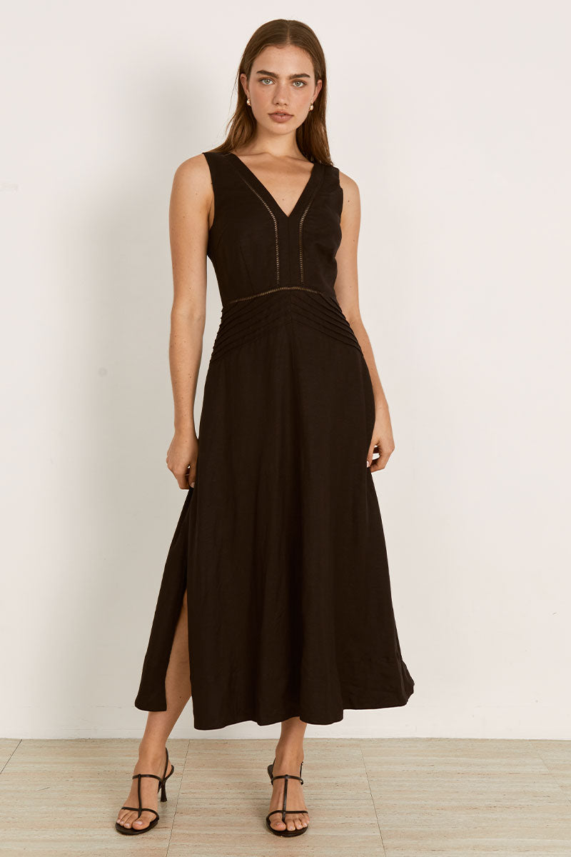 Mon Renn women's Clothing Sydney Zenith Midi Dress Black