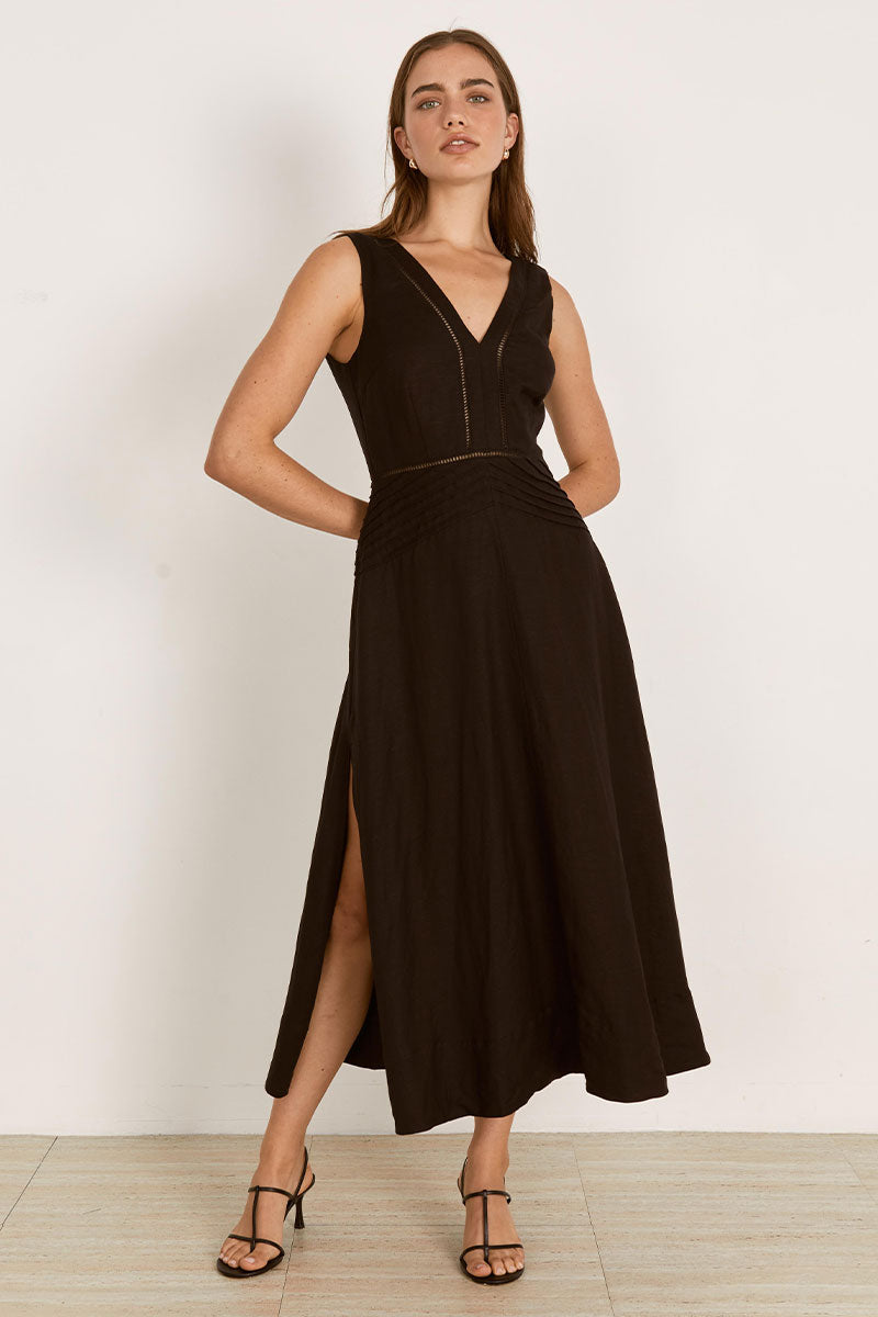 Mon Renn women's Clothing Sydney Zenith Midi Dress Black