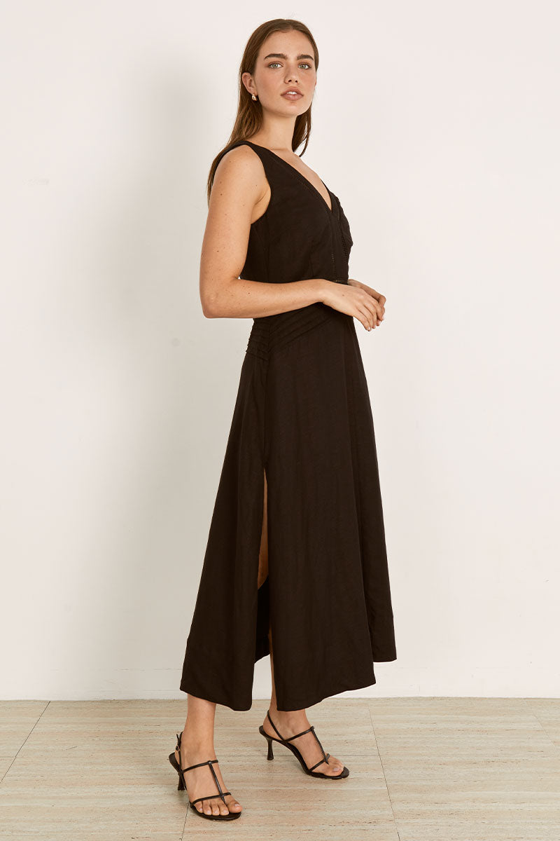 Mon Renn women's Clothing Sydney Zenith Midi Dress Black