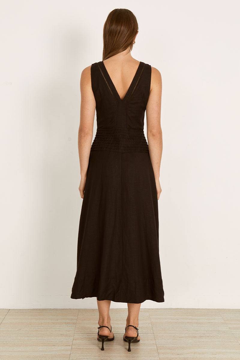 Mon Renn women's Clothing Sydney Zenith Midi Dress Black