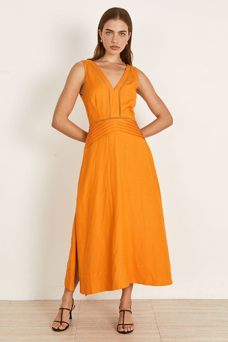 Mon Renn women's Clothing Sydney Zenith Midi Dress Orange