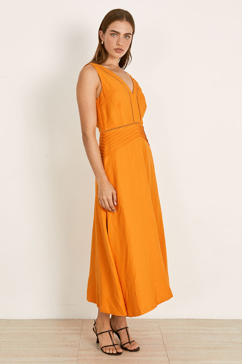 Mon Renn women's Clothing Sydney Zenith Midi Dress Orange