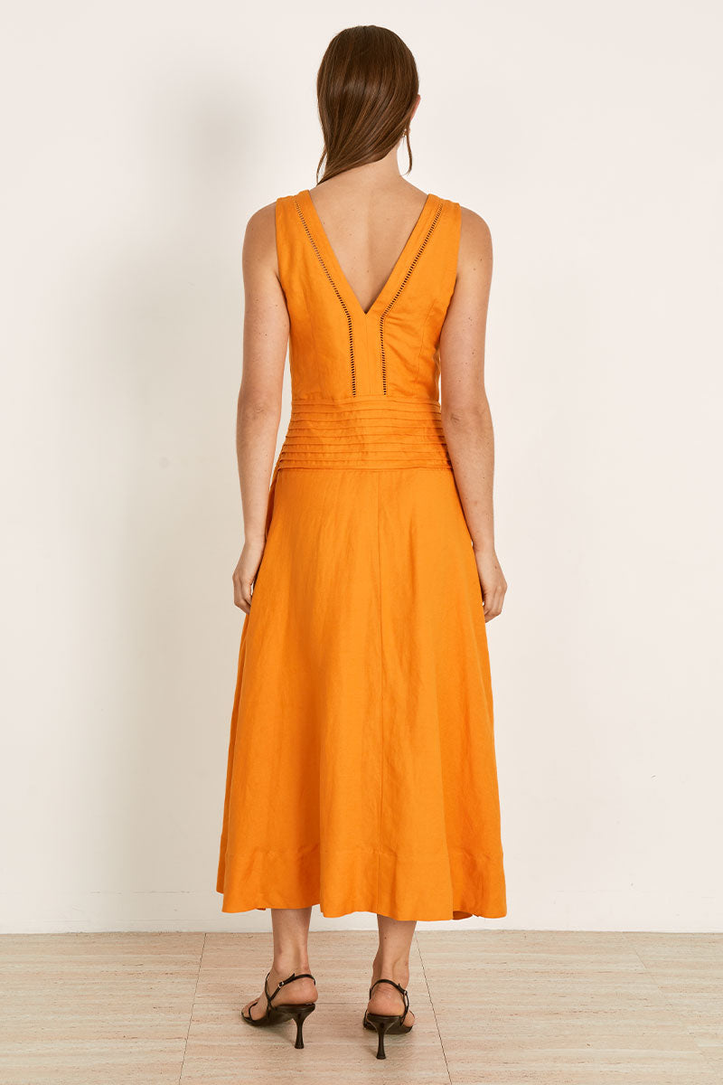 Mon Renn women's Clothing Sydney Zenith Midi Dress Orange