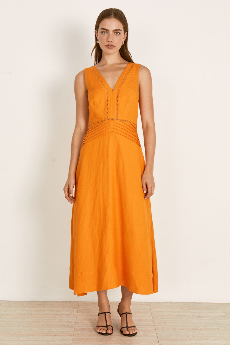 Mon Renn women's Clothing Sydney Zenith Midi Dress Orange