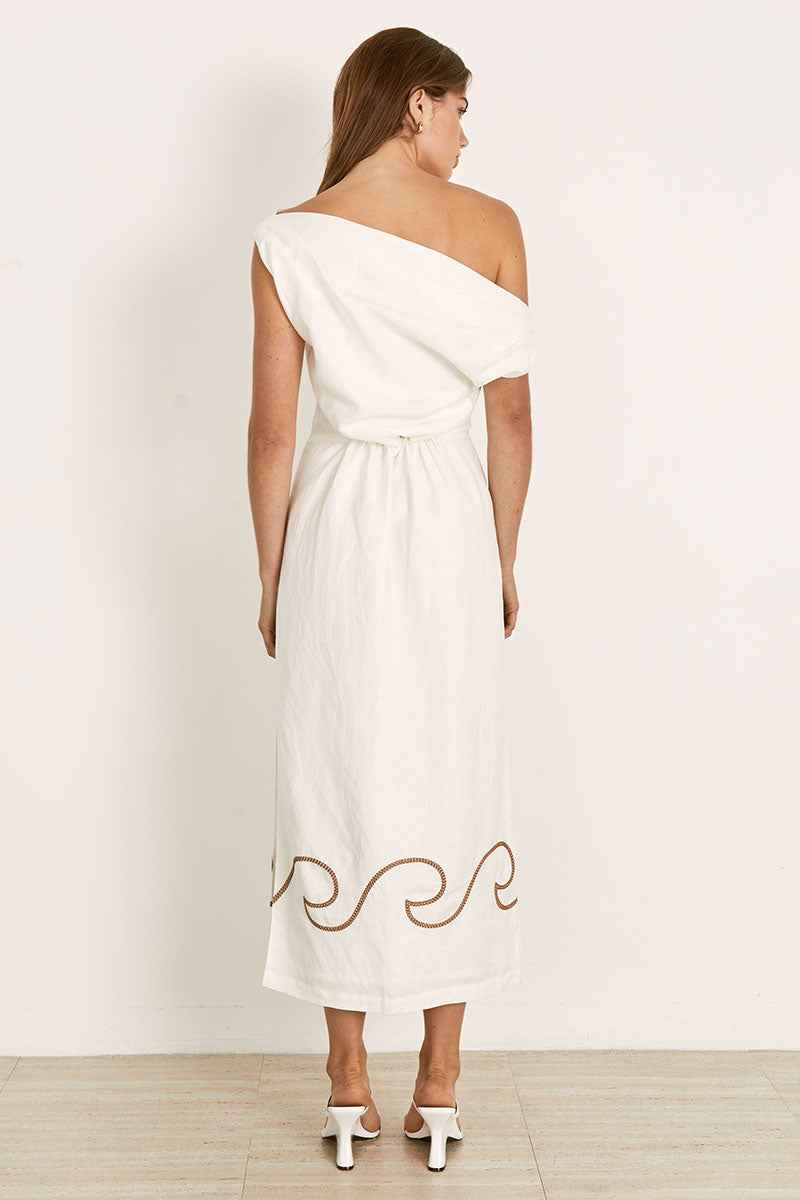 Mon Renn women's Clothing Sydney Fresco Midi Dress White