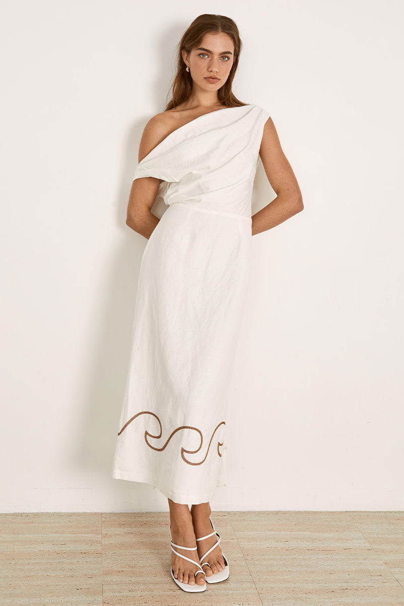 Mon Renn women's Clothing Sydney Fresco Midi Dress White
