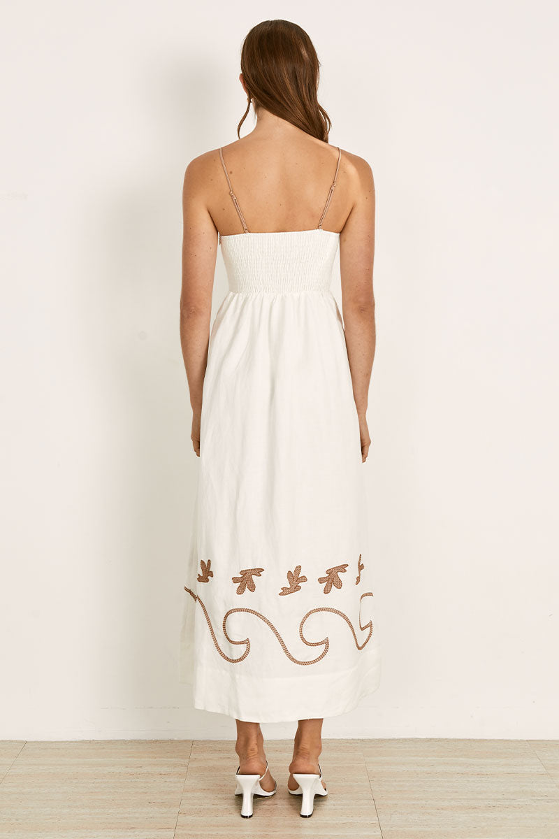 Mon Renn women's Clothing Sydney Fresco Midi Dress White