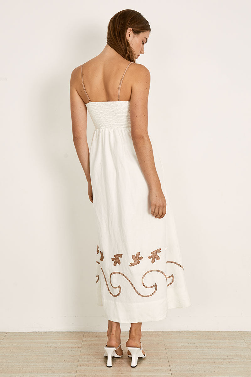 Mon Renn women's Clothing Sydney Fresco Midi Dress White