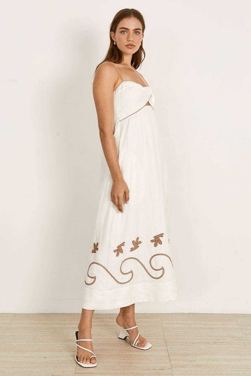 Mon Renn women's Clothing Sydney Fresco Midi Dress White