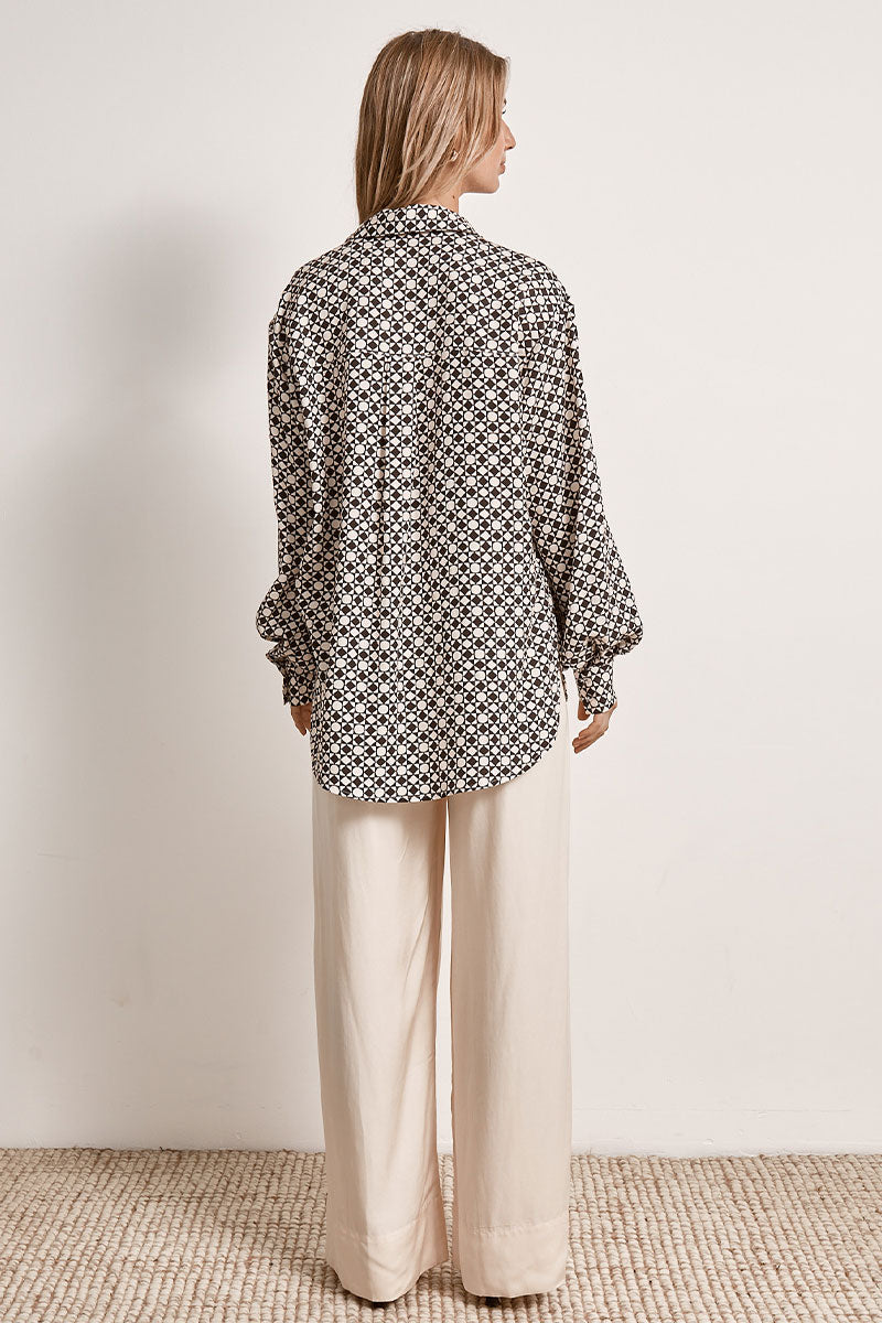 Mon Renn women's Clothing Sydney Moonlight Shirt black and white